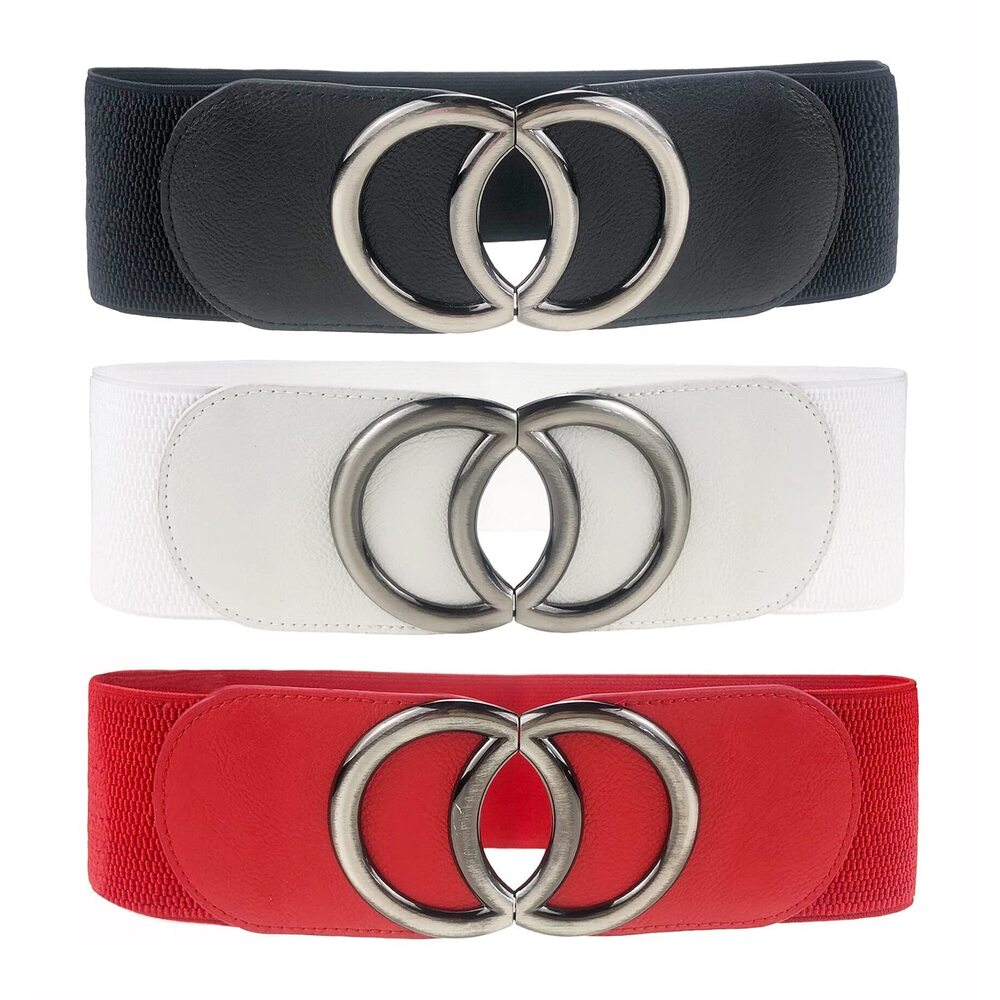 6433 Women's Elastic Wide Stretchy Waist Cinch Belt Waistband For Dresses